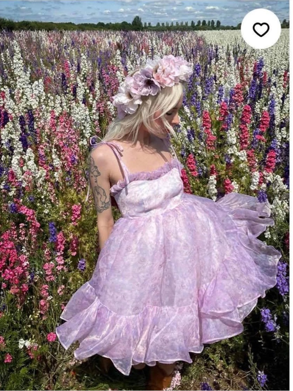 Lilac Floral Ruffle Sundress